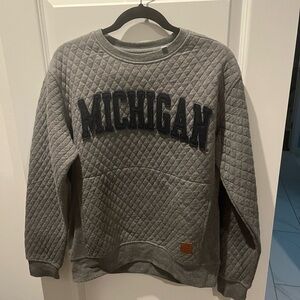 Gray Michigan Quilted Sweater